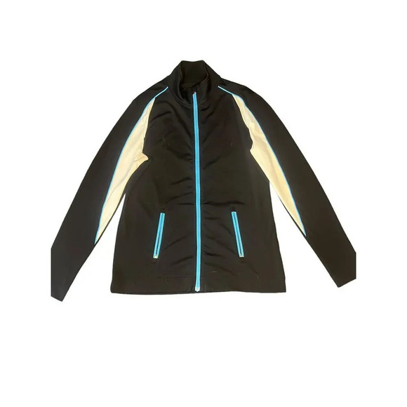 Cutter & Buck Women's XS Black/Blue Full Zip Mock Neck Moisture Wicking Jacket - Picture 1 of 4